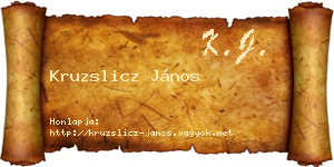 Kruzslicz János névjegykártya