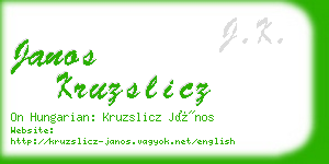 janos kruzslicz business card